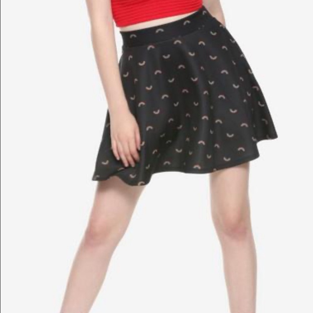Hot Topic Rainbow Print Skater Skirt Sz M